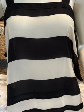 INC International Concepts Black and White Striped Square-Neck Cami
